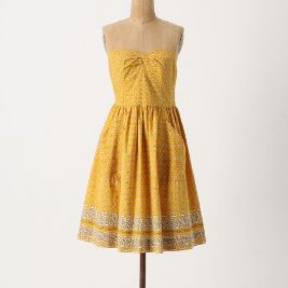 Anthropologie bandana strapless dress
